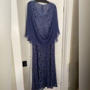 Blue Sleeveless Cowl Neck Maxi Gown EUC only worn once for a few hours.
